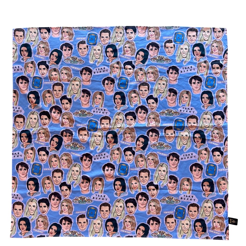 FRIENDS TV Show Character Print Bandana Purple Scarf Made in Poland